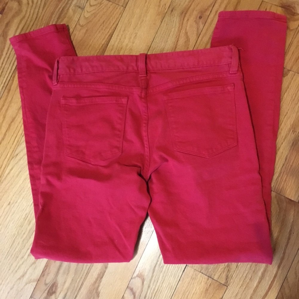 SOLD — J. Crew — Red Toothpick Skinny Jeans Size 26 - Picture 4 of 5